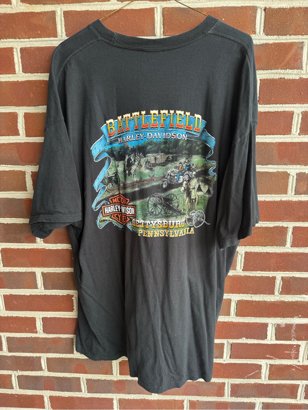 Harley-Davidson Men's Black Graphic Logo T-Shirt - Battlefield Gettysburg